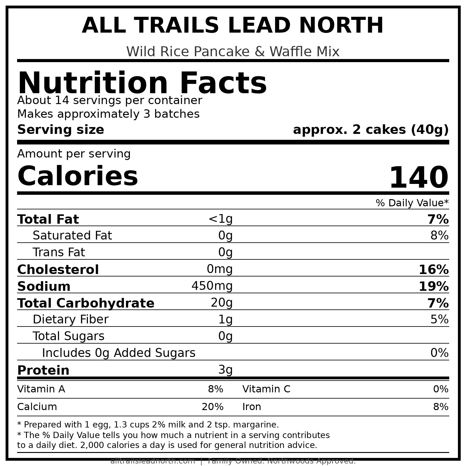 Wild Rice Pancake & Waffle Mix – 20.25 oz